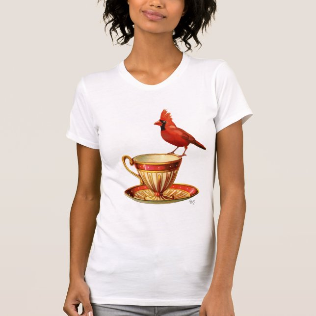 Tekopp och röd kardinal tee shirt (Framsida)