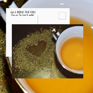 Tekopp och Tea Löv Heart Photographic Vykort