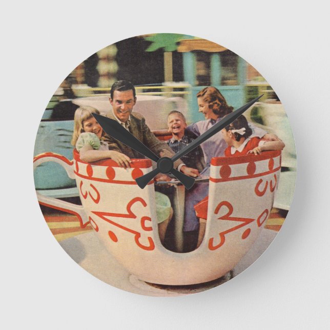 tekopp på nöjesparken rund klocka (Framsida)