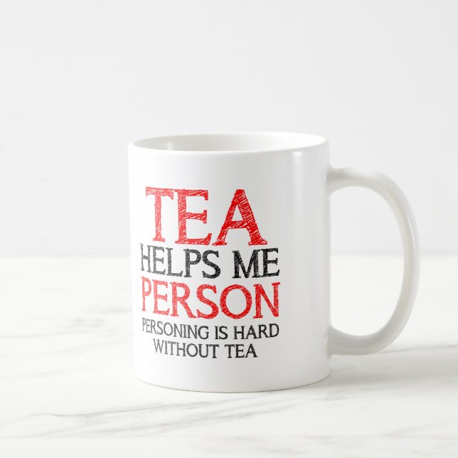Tekopp Personifierar Rolig Mugg eller Kaffe/Resemu (Höger)