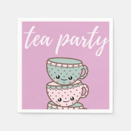Tekopp Rosa Tea Party Pappersservett