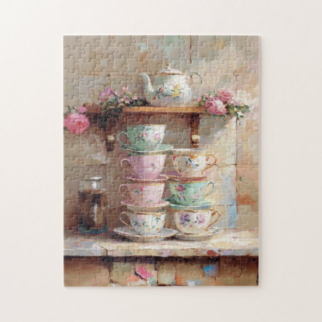 Tekopp Tea Pot Set Kitchen Pussel (Vertikal)