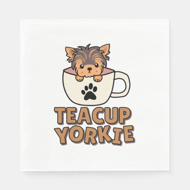 Tekopp Yorkie puppy Pappersservett (Framsidan)