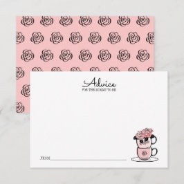 Tekoppar & Blommor Babyfirande Rådkort För Mamma Inbjudningar