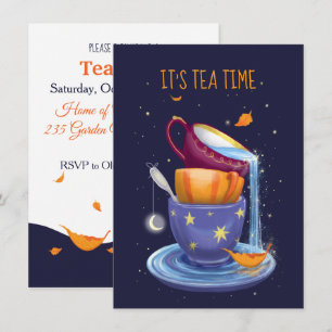 Tekoppar Höst Whimsical Tekopp Inbjudan