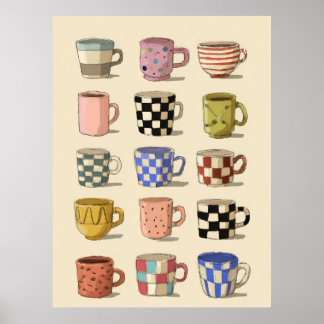 Tekoppar \ Kaffe koppar Poster
