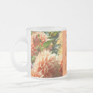 Tekoppar Orange Dahlia Blommor Tekopp Frostad Glasmugg