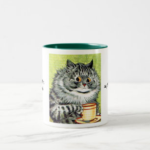 Tekoppkatt av Louis Wain Två-Tonad Mugg