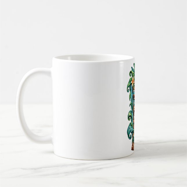 Tekoppmugg med grön lotus-sentinel kaffemugg (Vänster)