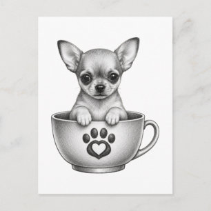 Tekopps Chihuahua-valp Helg Vykort