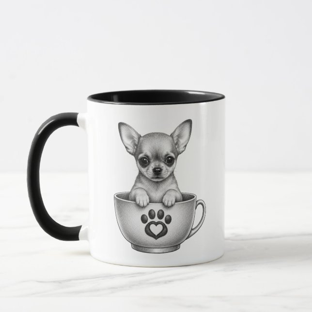 Tekopps Chihuahua-valp Mugg (Vänster)
