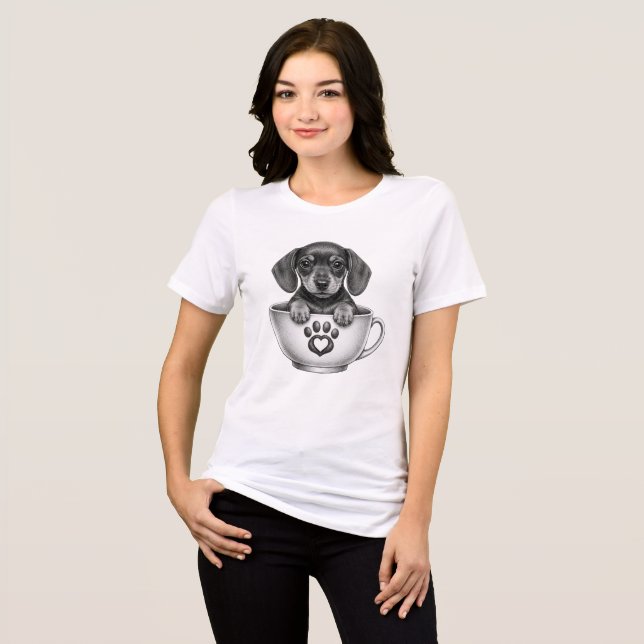 Tekopps-dachshund-valp  t shirt (Framsida Full)