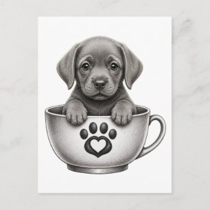 Tekopps Silver Labrador Retriever Valp  Helg Vykort