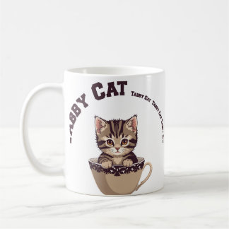 Tekopps Tabby Katt Söt Liten Katt Tekälskare Konst Kaffemugg