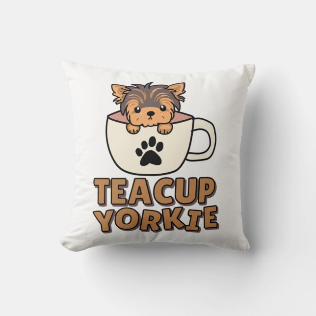 Tekopps Yorkie-valp  Kudde (Framsida)