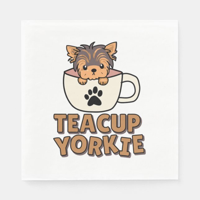 Tekopps Yorkie-valp  Pappersservett (Framsidan)