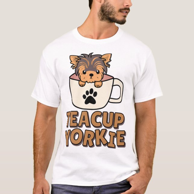 Tekopps Yorkie-valp  T Shirt (Framsida)
