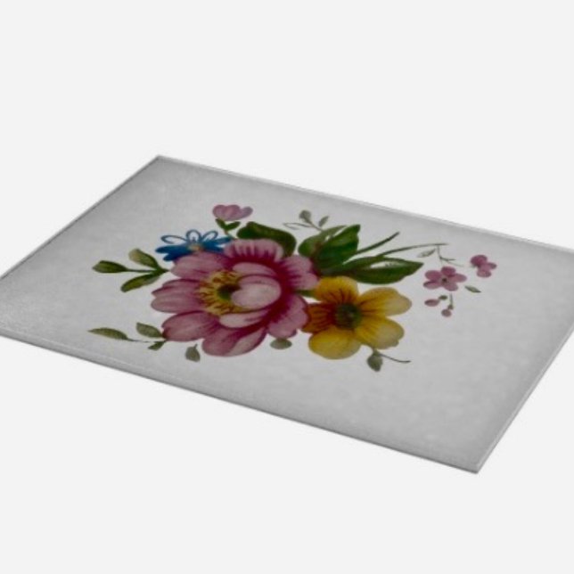 Tekoppsblomsterbukett (Glass Cutting Board – 5 different sizes. 100% food safe.  tempered glass Non-skid rubber feet. 
)