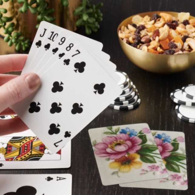 Tekoppsblomsterbukett Casinokort (Poker cards easy to shuffle, smooth card stock. Dimensions: 2.5" x 3.5”. )
