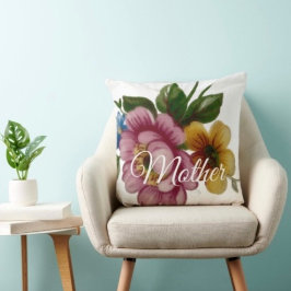 Tekoppsblomsterbukett Kudde