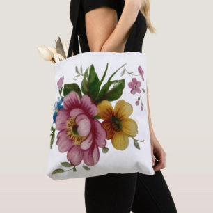 Tekoppsblomsterbukett Tygkasse