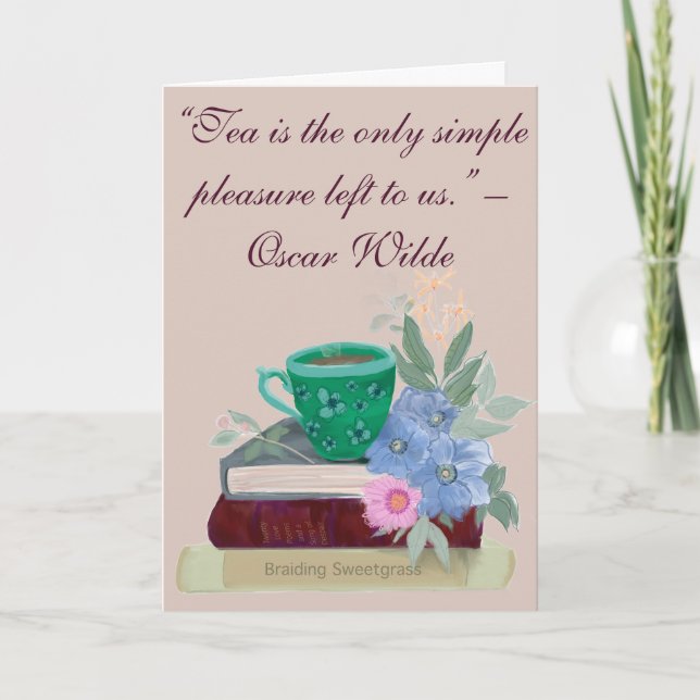 Tekoppsglädje Falt Greeting Card Kort (Framsida)