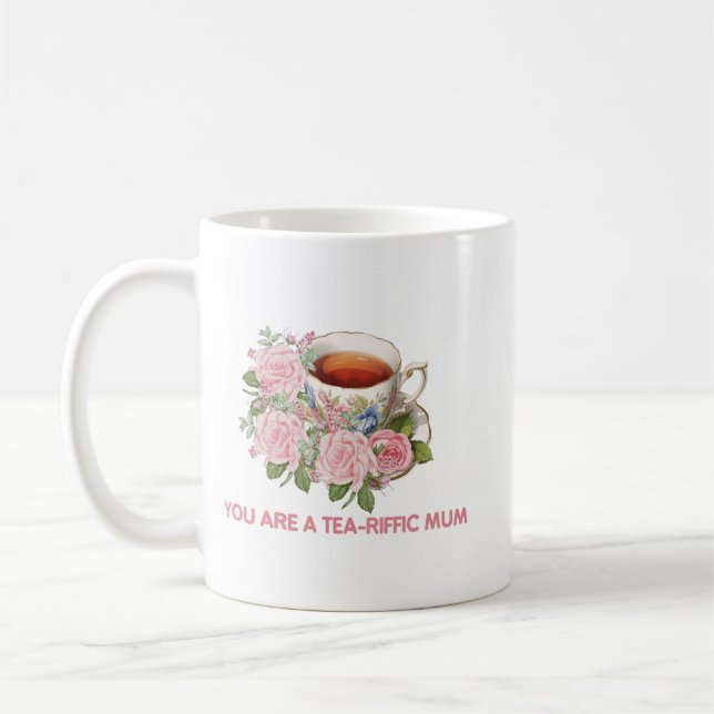Tekoppsmamma Blommig Mugg (Vänster)