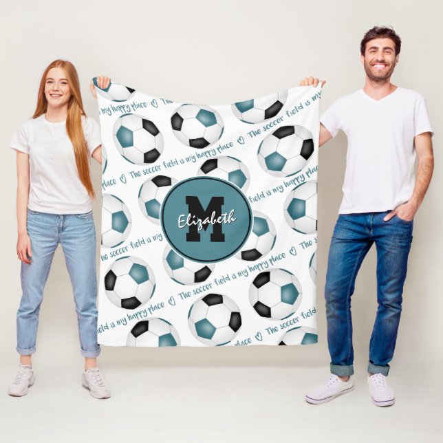 Teksvart: Tjuccer fält är min lycklig ställe Fleecefilt (På plats)