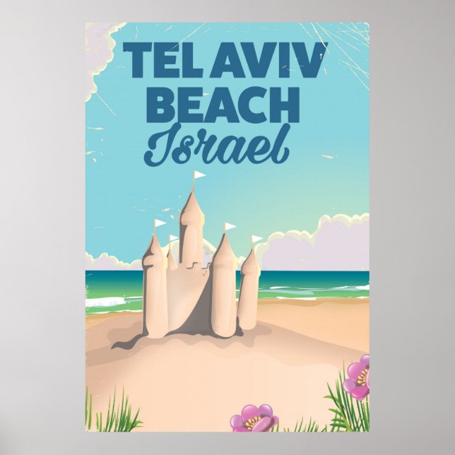 Tel Aviv Beach Israel-stranden poster (Framsidan)