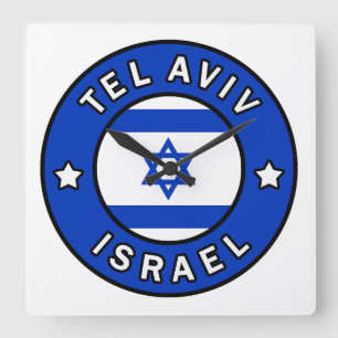 Tel Aviv Israel Fyrkantig Klocka