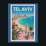 Tel Aviv Israel Illustration Travel Art Vintage Vykort<br><div class="desc">Tel Aviv retro vector travel design. Tel Aviv,  Israel’s vibrant coastal city,  blends modern energy with Mediterranean charm.</div>