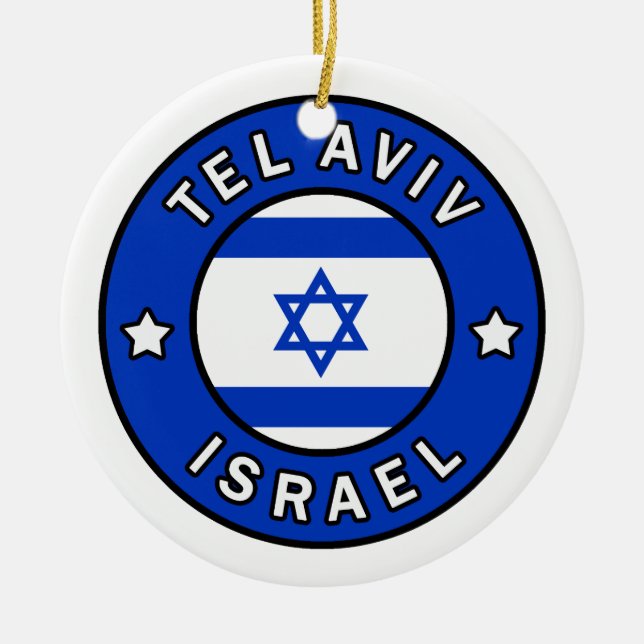 Tel Aviv Israel Julgransprydnad Keramik (Framsidan)