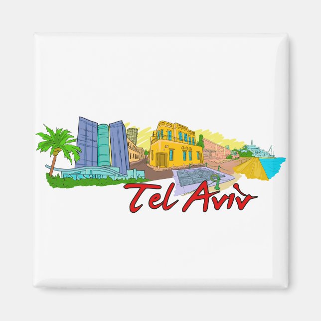 Tel Aviv - Israel.png Magnet (Framsidan)