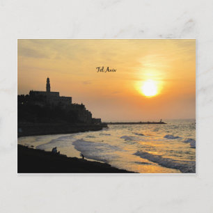 Tel Aviv, Israel - solnedgångsfotografi Vykort
