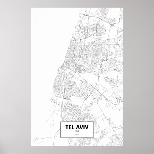 Tel Aviv, Israel (svart på vitt) Poster (Framsidan)