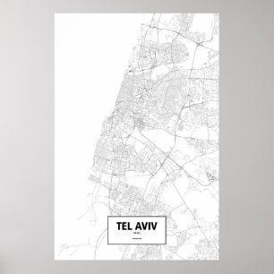 Tel Aviv Israel (svarten på vit) Poster
