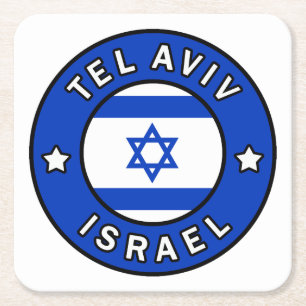 Tel Aviv Israel Underlägg Papper Kvadrat