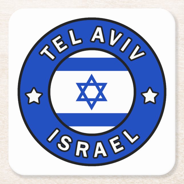 Tel Aviv Israel Underlägg Papper Kvadrat (Framsidan)