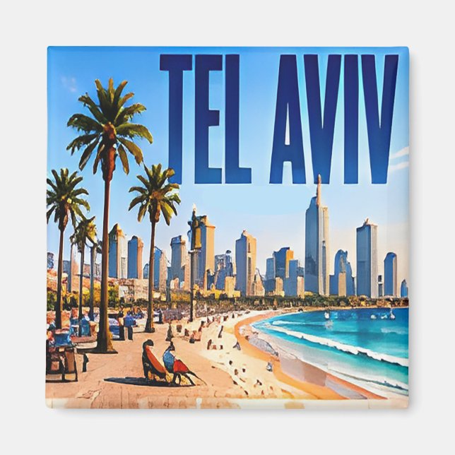 🌴 Tel Aviv Modern Kuststadsstil 🌴 Magnet (Framsidan)