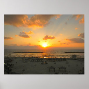 Tel Aviv solnedgång Poster