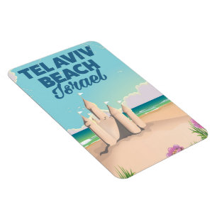 Tel Aviv Strand Israel strand affisch Magnet