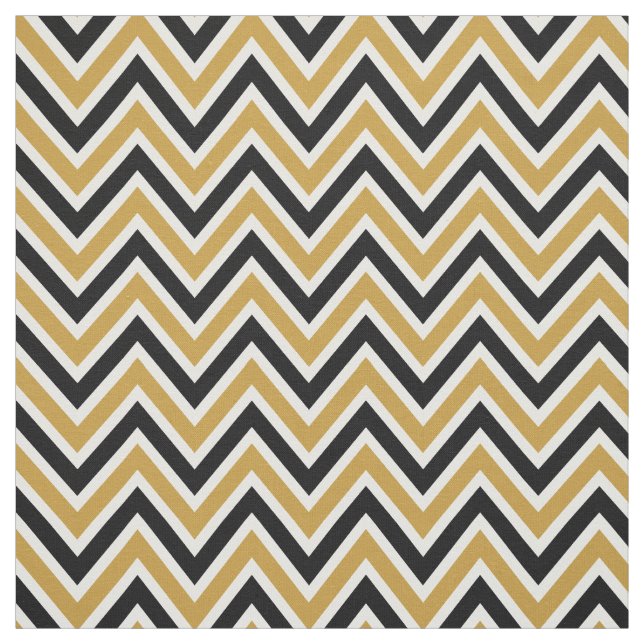 Tela Pattern Chevron Black & Gold Tyg (Provkarta)