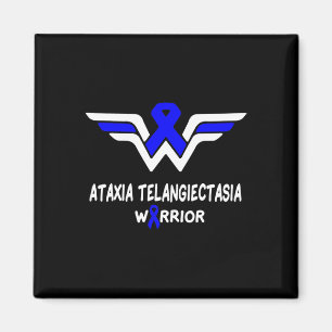 Telangiecsia Awareness Warrior Support Blue Ribb Magnet