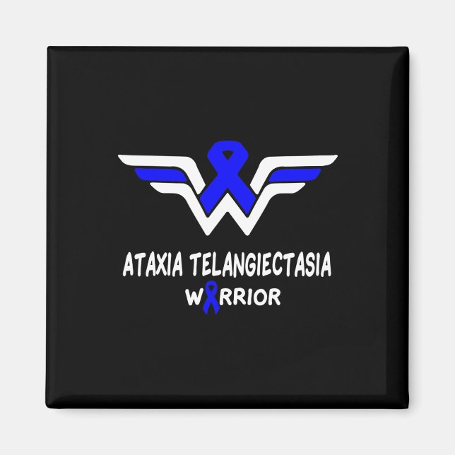 Telangiecsia Awareness Warrior Support Blue Ribb Magnet (Framsidan)