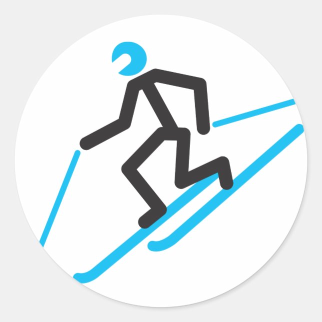 Tele Stick Man Sticker Runt Klistermärke (Framsida)