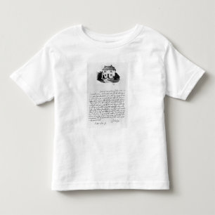 Telefax av brev som in illustrerar huset tee shirt