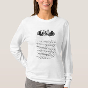 Telefax av brev som in illustrerar huset tee shirt