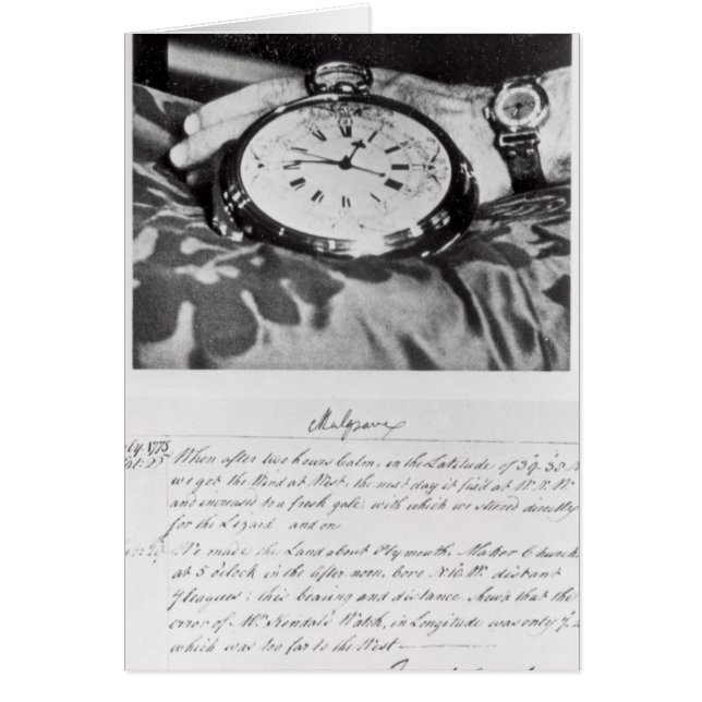 Telefax av den fick- chronometeren hälsningskort (Framsidan)