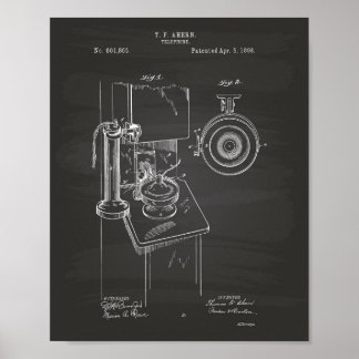 Telefon 1898 Patent Art Chalkboard Poster