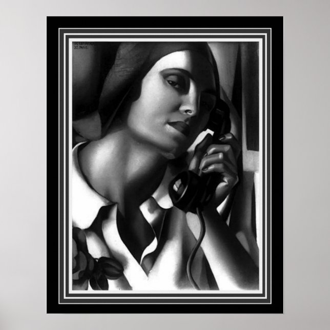 "Telefon" Art Deco Print - Tamara de Lempicka Poster (Framsidan)